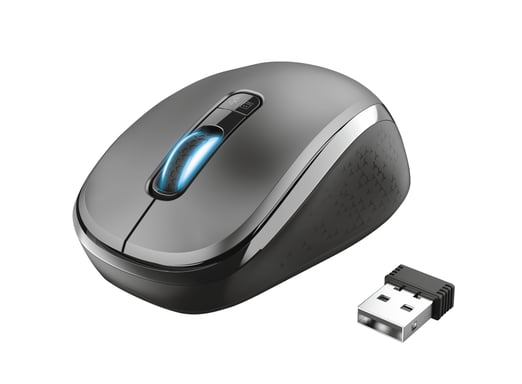 Trust Yvi Ratón inalámbrico RF ambidiestro + Bluetooth óptico 1600 DPI