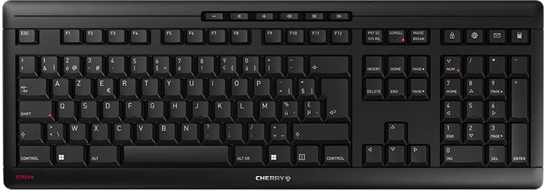CHERRY Stream Wireless clavier FR sans fil +USB AZERTY Belge Noir