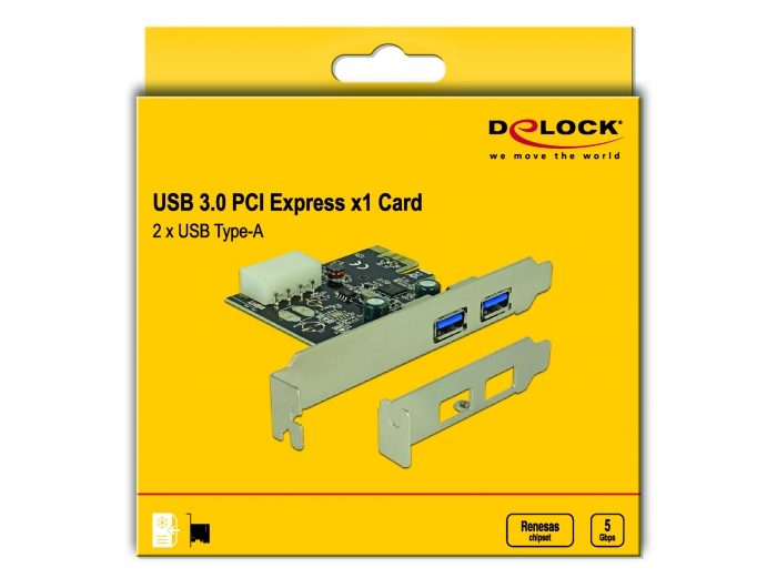 Carte Réseau DeLOCK 89243 – PCIe USB 3.2 Gen 1, Débit 5 Gbit/s - vue 2