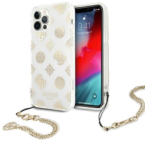 Guess Étui pour iPhone 11 Pro Max 6.5 Collection Chaîne Pivoine Or