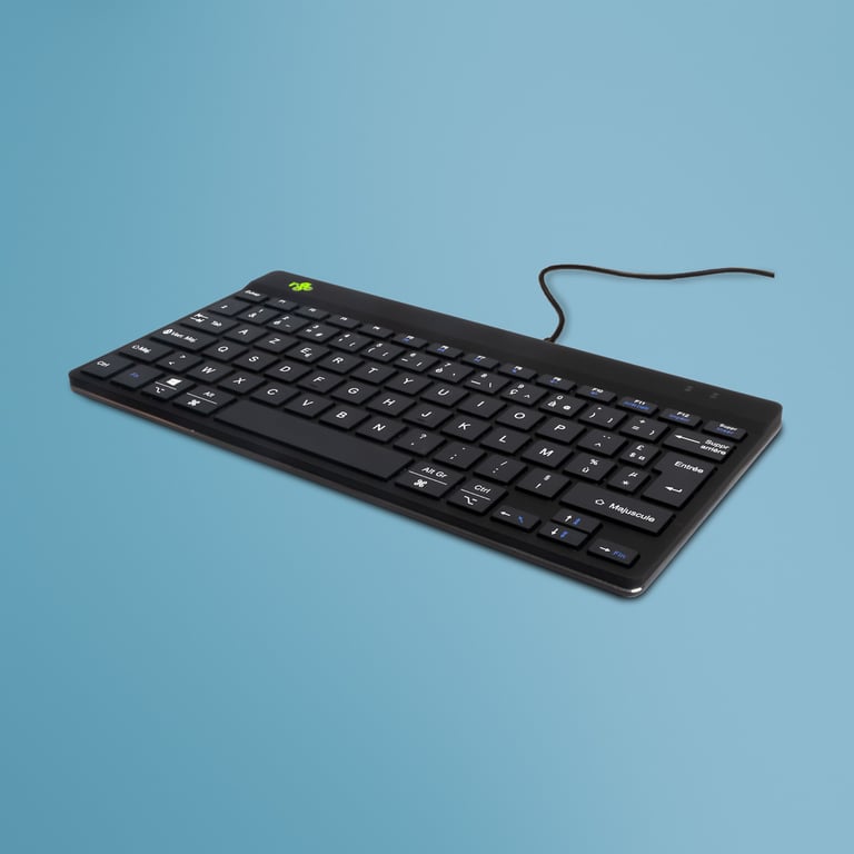 R-Go Tools Clavier Ergonomique R-Go Compact Break, Clavier Compact Avec Logiciel De Pause,Azerty (Fr), Filaire, Noir