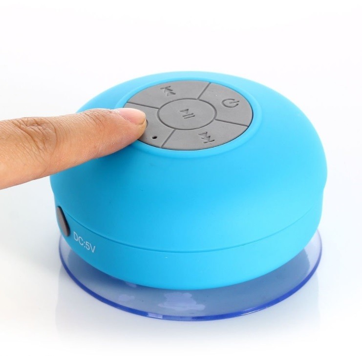 Enceinte Waterproof Bluetooth pour Smartphone Ventouse Haut-Parleur Micro Douche Petite (BLEU)
