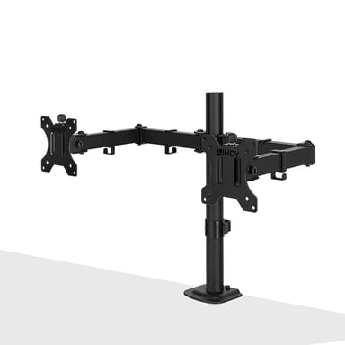 Support d'écran double fixe et ajustable - Noir - Neuf