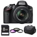 Nikon D3200 + 18-55mm + 8GB Juego de cámara SLR 24,2 MP CMOS 6016 x 4000 Pixeles Negro