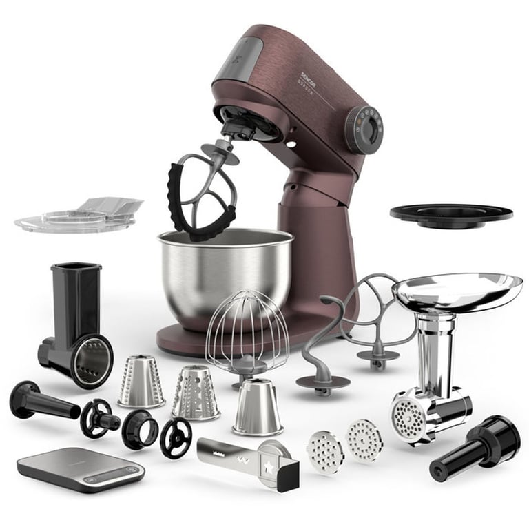 Robot multifonctions SENCOR STM 7632WP Gordon avec bol inox 5 5 éclairage LED fonction pulse hachoir à viande râpe 4 cônes / Neuf