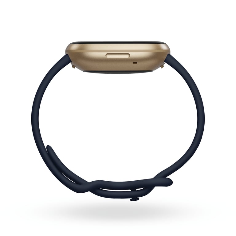 Bracelet connecté Fitbit Versa 3 AMOLED 40 mm GPS - Or et Bleu nuit
