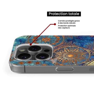 Coque en silicone - Compatible pour Google Pixel 8 Pro - design mandalla bleu