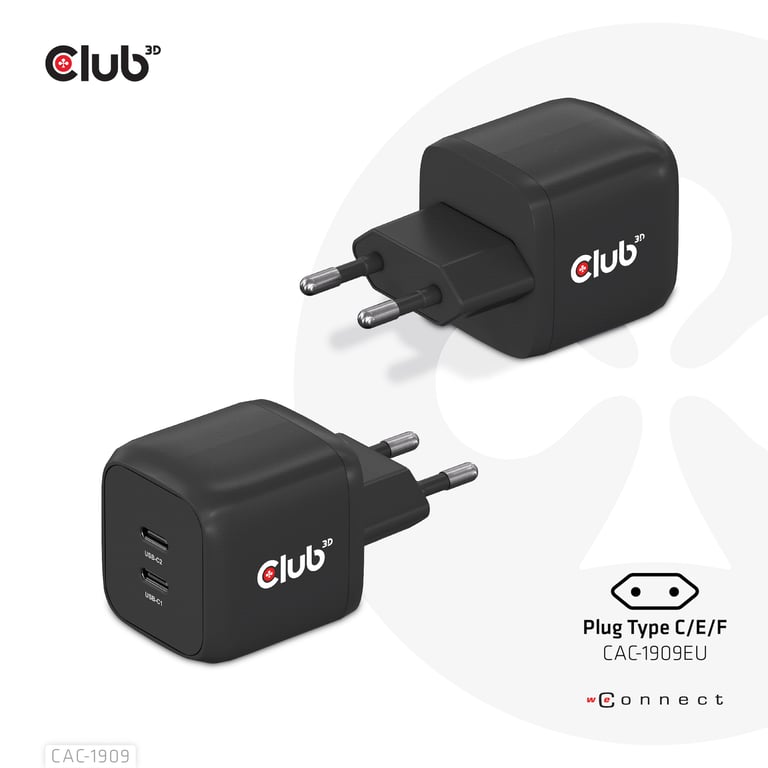 CLUB3D CAC-1909EU caricatore per dispositivi mobili Telefono cellulare, laptop, smartphone Nero Settore interno - nuovo
