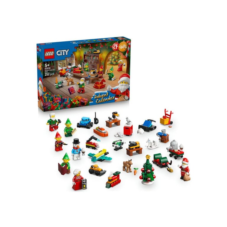 Calendrier de l'Avent LEGO City 2026 60510 24 surprises + tapis Atelier du Père Noël - Neuf
