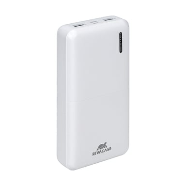 Rivacase Powerbank VA2572 20000mAh 2 USB-A/USB-C QC 3.0/PD 20W con 5 indicadores LED Blanco