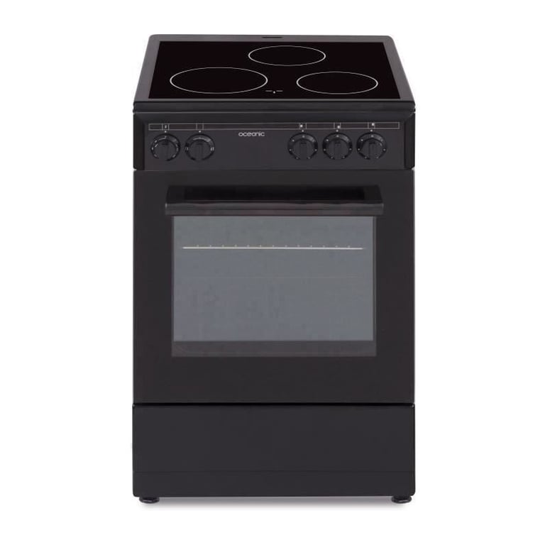 Cuisinière vitrocéramique OCEANIC CV5050B8 50x50 Four convection naturelle 48 L 3 feux Noir - Neuf
