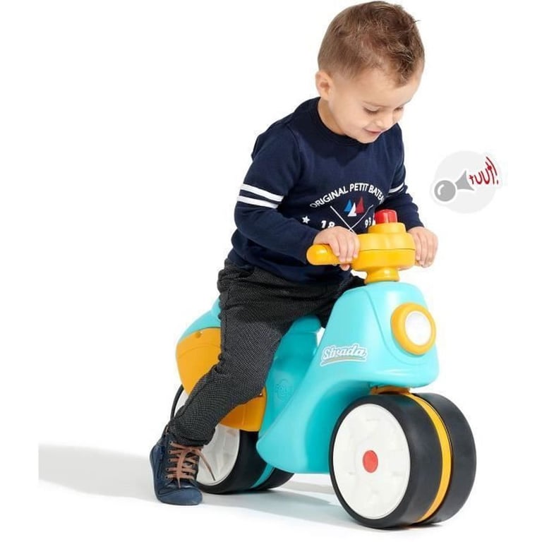 Scooter 1er âge FALK Stada Jaune et Klaxon manuel Roues silencieuses Dès 100% Fabriqué en France - vue 5