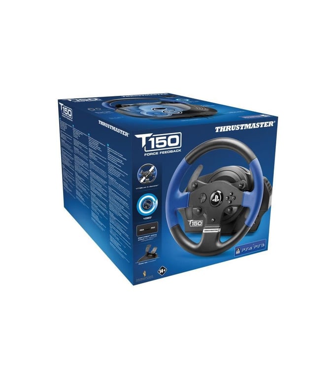 THRUSTMASTER T150RS Force Feedback Volant 28cm sequentiel+ large pe- dalier inclinable frein progressif force feedback 1080° PC/PS5/PS4/PS3