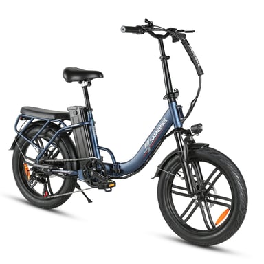 SAMEBIKE CY20 Pro Bicicletta elettrica pieghevole da città con batteria da 36 V 13 Ah, cambio Shimano a 7 velocità - Blu scuro