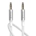 Swissten Cable auxiliar Jack 3.5 mm a Jack 3.5 mm Nylon 1.5m Blanco Blanco