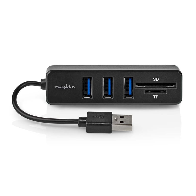 Nedis USB 2.0 Hub 3 Ports USB A + Lecteur carte micro SD - vue 2