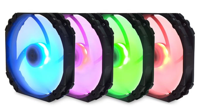 Scythe Kaze Flex 140 RGB PWM Carcasa del ordenador Ventilador 14 cm Negro, Blanco