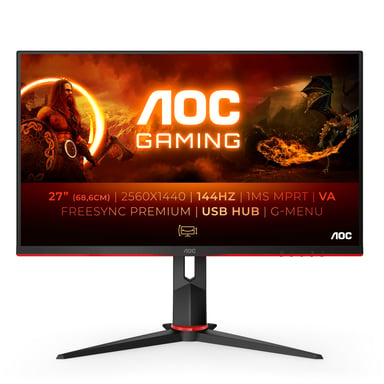 AOC G2 Q27G2U/BK Pantalla plana para PC de 68,6 cm (27'') 2560 x 1440 píxeles Quad HD LED Negro, Rojo