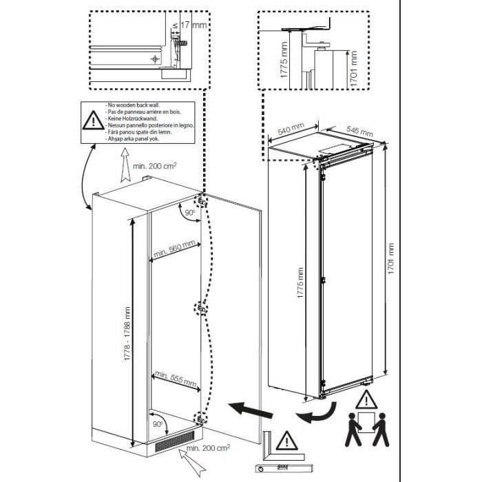 Congélateur armoire intégrable BEKO BFNA247E40SN - 220L - Blanc - Neuf