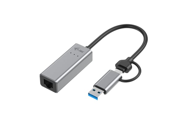 Adattatore Ethernet USB-C/USB-A 2,5Gbps di i-tec Metal