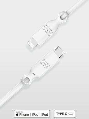 Câble Recyclable USB C/Lightning 1,2m Blanc Just Green