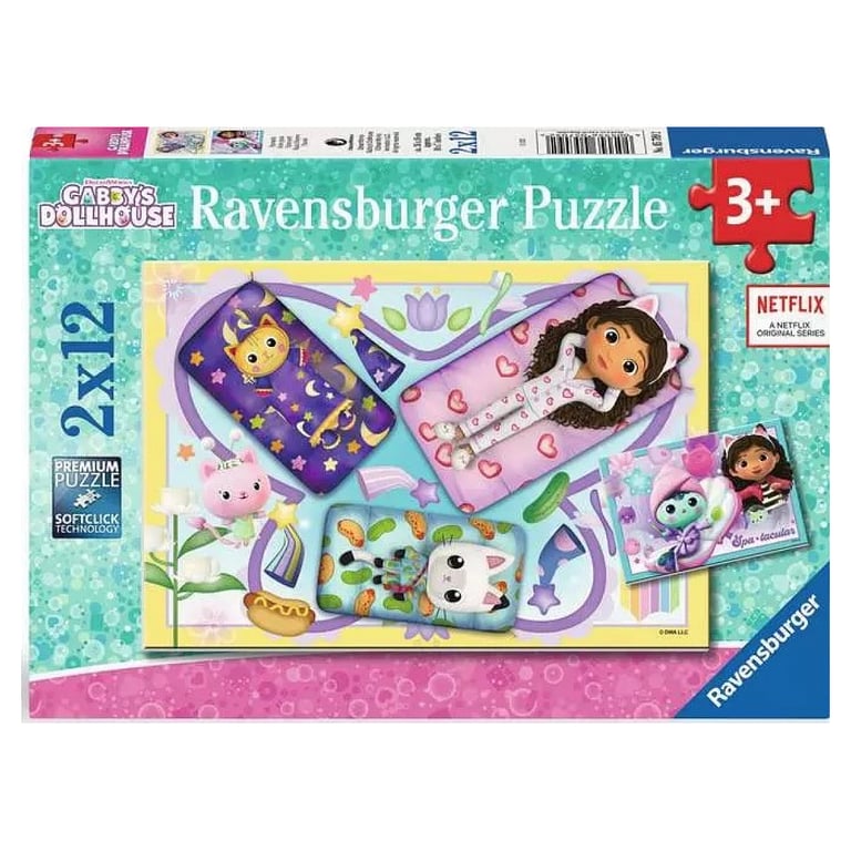 Puzzles 2 x 12 pièces : Soirée pyjama Gabby' Dollhouse Ravensburger France - vue 8
