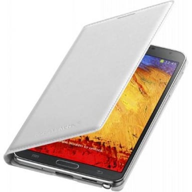 Samsung Funda con cierre para Galaxy Note 3 Folio de diseño delgado con tarjetero Blanco