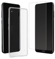 Pack Coque Souple Transparente + Verre Trempe Nokia 2.2