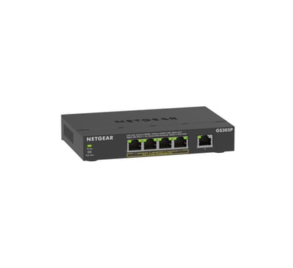 NETGEAR GS305Pv3 Connessione Ethernet Gigabit (10/100/1000) non gestita, con supporto PoE (Power over Ethernet) Nero