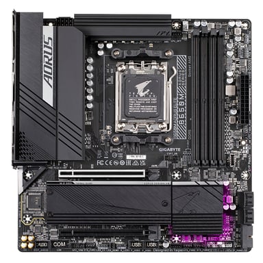 GIGABYTE B650M AORUS ELITE Carte mère - Compatible avec les processeurs AMD Ryzen 9000, VRM 12+2+2 phases, jusqu'à 8000 MHz DDR5, 1xPCIe 5.0 + 1xPCIe 4.0 M.2, LAN 2.5GbE, USB 3.2 Gen 2x2