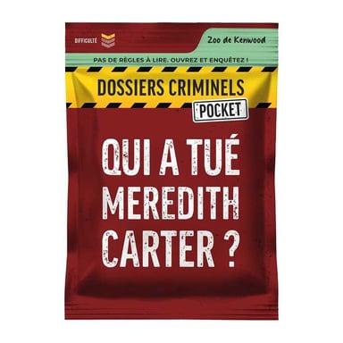 Jeu d'enquête format poche Asmodee Dossiers Criminels Pocket 1 - Qui a tué Meredith Carter ? format poche bordeaux