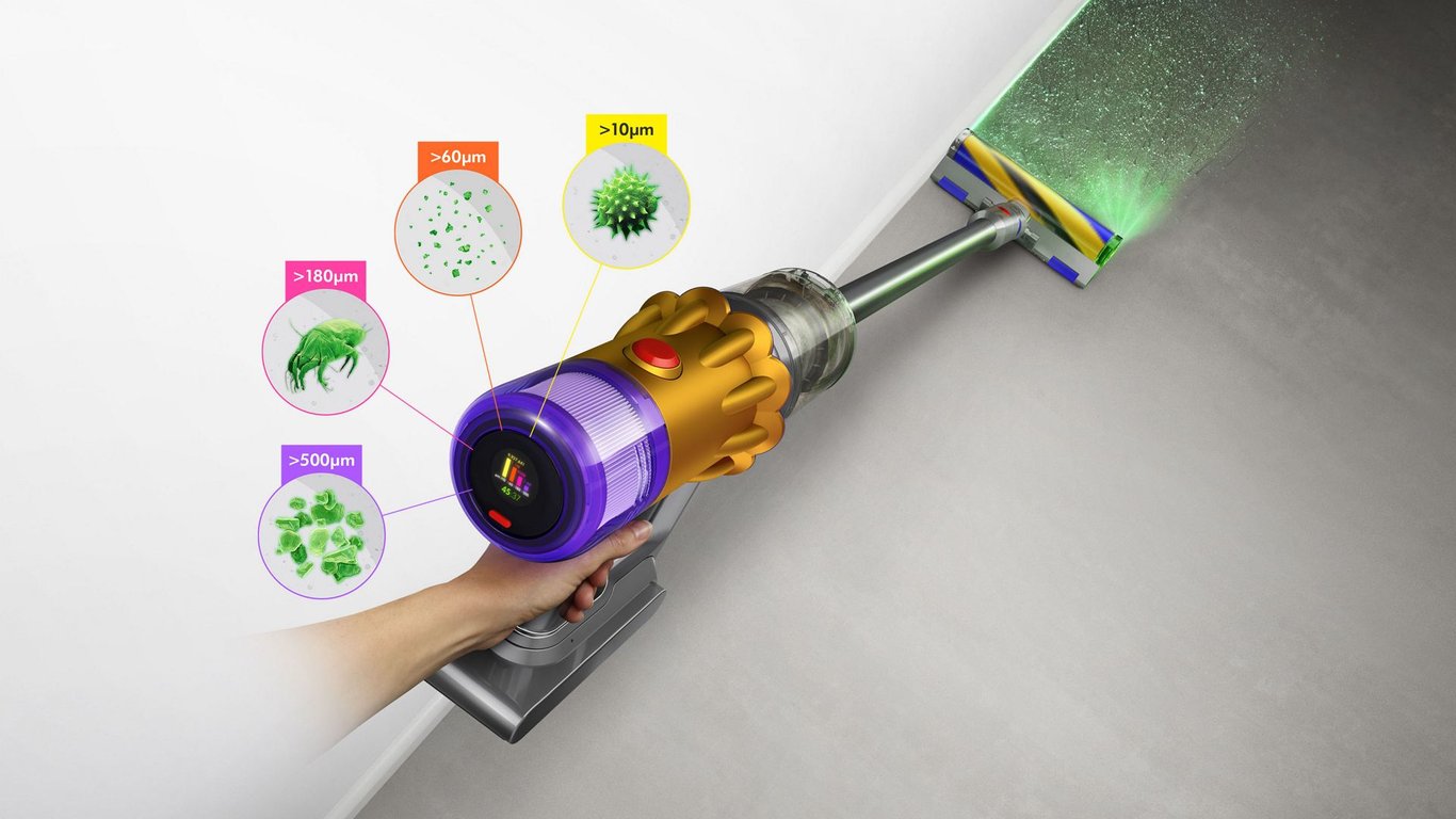 DYSON V12 Detect Slim Absolute Aspirateur Balai sans fil Puissance 150 AW Contrôle de puissance Brosse avec lumière intégrée - vue 10