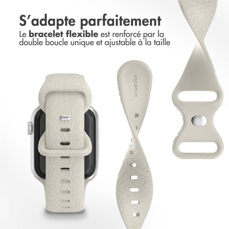 imoshion Bracelet en silicone gravé pour 'Apple Watch Series 1 9 / SE 384041 mm | Series 10 42 mm Neuf - vue 2