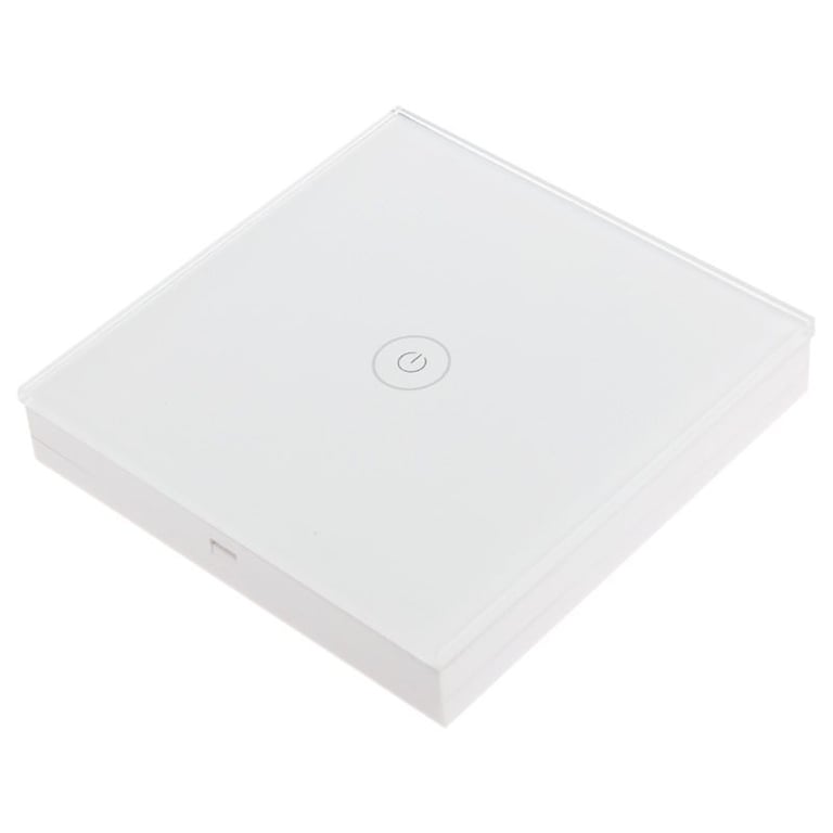 Interrupteur Tactile Simple Voie Sans Fil Récepteur Porté 30 Mètres Design Blanc YONIS