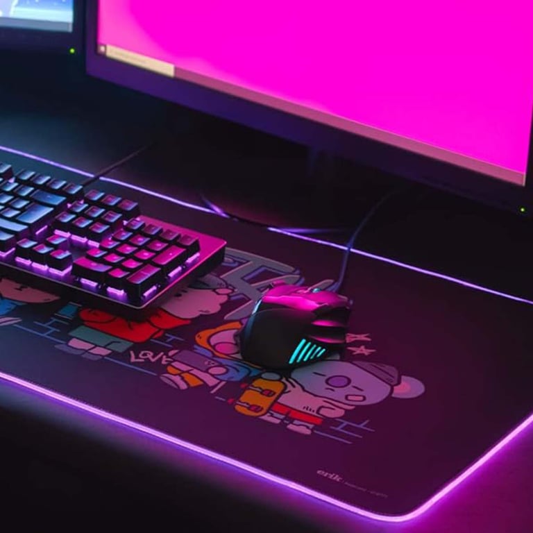 Tapis de Bureau Gaming pour Clavier et 90x40cm avec Éclairage LED Neuf - vue 2