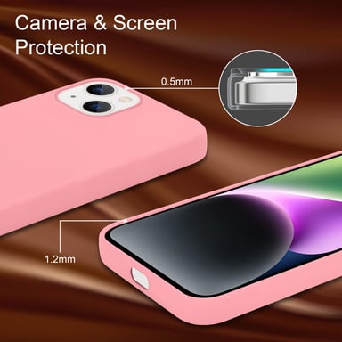 Coque pour Apple iPhone 14 en LIQUID PINK Housse de protection Étui en silicone TPU flexible