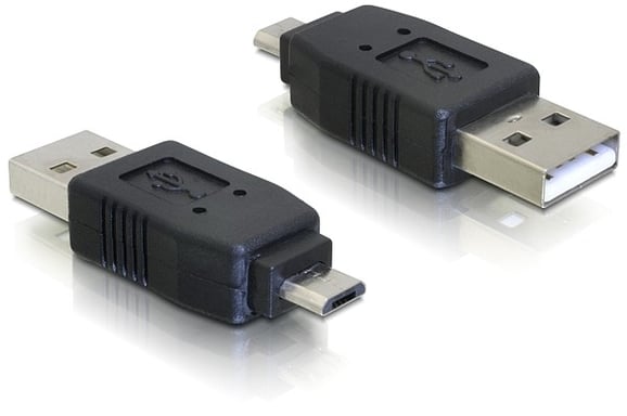 DeLOCK Adapter USB micro-B male to USB2.0 A-male USB 2.0 A Negro