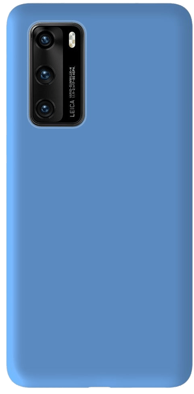 Coque silicone unie compatible Mat Bleu Huawei P40