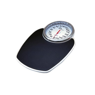 LITTLE BALANCE 8135 Pro M 160, bilancia pesapersone meccanica, design professionale semi-medicale, 160 kg / 1 kg, Bianco e Nero