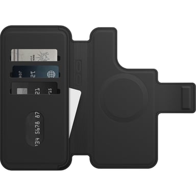 Etui Folio pour iPhone 14 Pro Max, toucher doux avec 3 emplacements pour espèces/cartes de crédit, fixation magnétique solide, MagSafe, Compatible avec iPhone étui non inclus - Noir