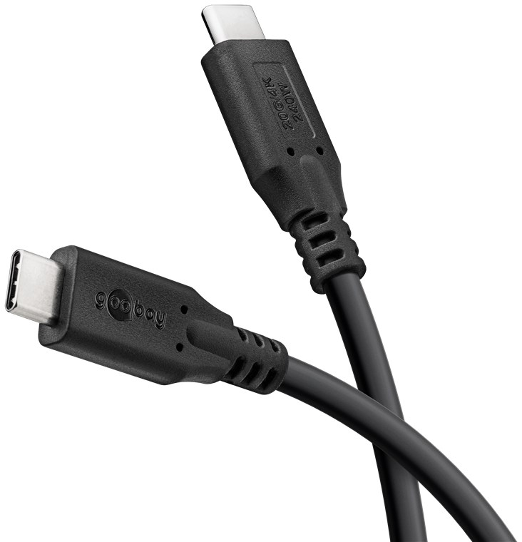Goobay 74186 câble USB USB4 Gen 2x2 0,5 m USB C Noir - Neuf