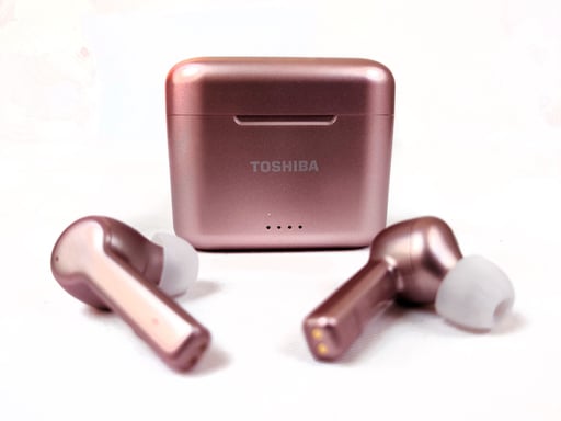 Ecouteurs True Wireless avec chargeur QI Toshiba RZE-BT750 - Rose Or