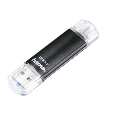 Clé USB ''Laeta Twin'', USB 3.0, 128 GB, 40 MB/s, noire