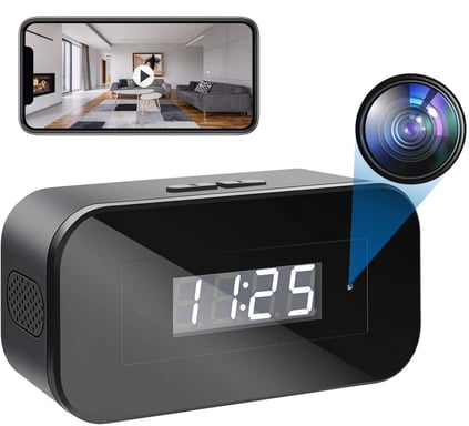 Réveil Caméra Espion WiFi 1080p Surveillance Nocturne et Détection de Mouvement YONIS