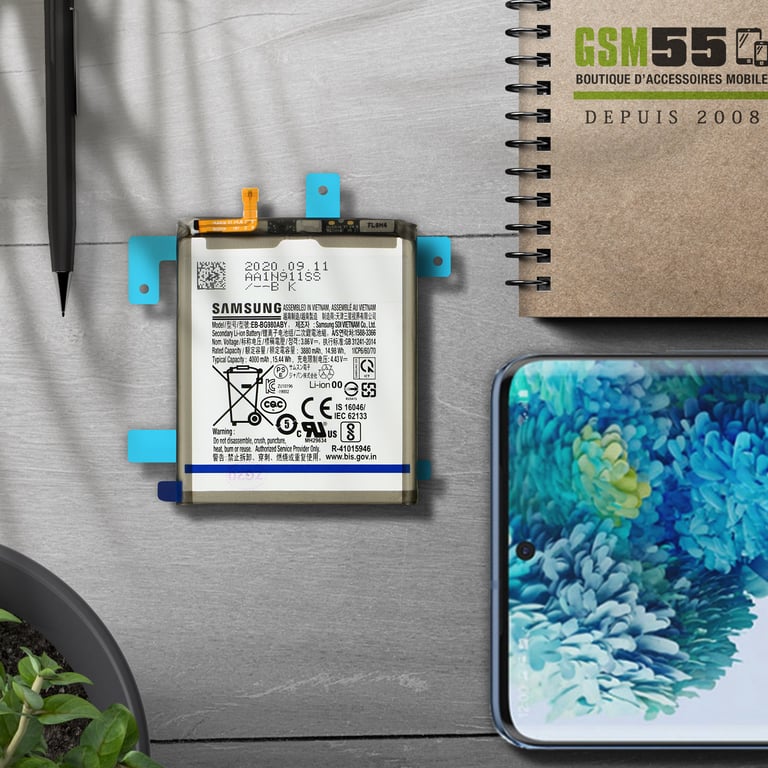 Batterie Interne Samsung Galaxy S20 4000mAh Original EB BG980ABY Service Pack - vue 5