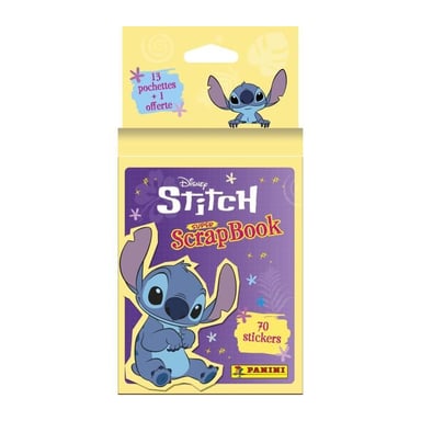 Blister de 13 + 1 de regalo - PANINI - STITCH 2 - MI SUPER CUADERNO DE SCRAP - 70 pegatinas