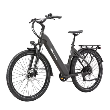 Vélo électrique urbain TTGO C5, batterie amovible 648 Wh, pneus CST 27,5'' - Gris