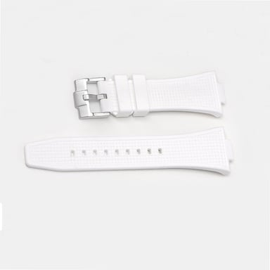 Correa de silicona para reloj Tissot PRX Series White  Hebilla plateada
