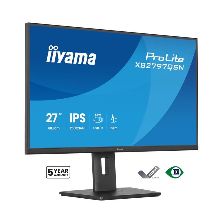 Moniteur PC iiyama ProLite XB2797QSN-B1 27  QHD IPS USB-C Dock Noir - Neuf