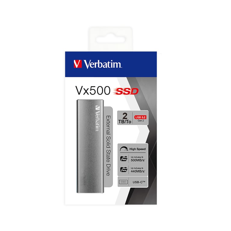 VERBATIM VX500 EXTERNAL SSD USB 3.1 G2 2TB Neuf - vue 3